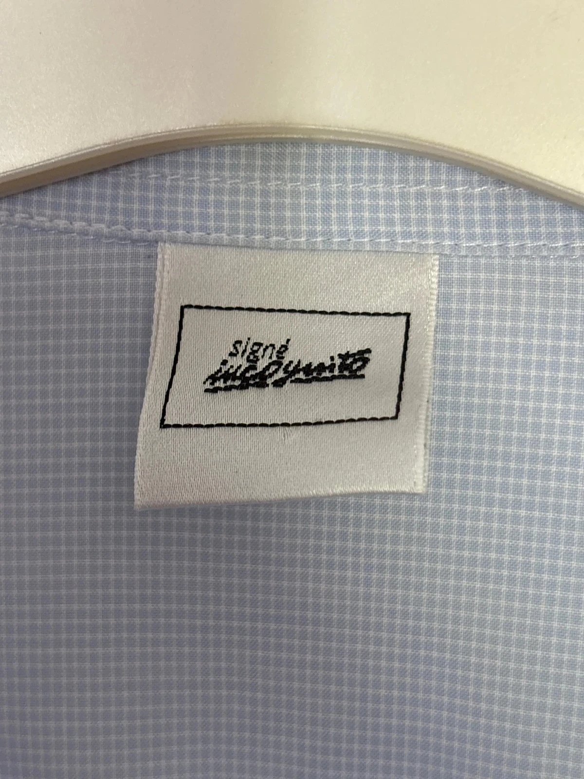 Camisa a cuadros pequeños azul y blanco talla 40 – photo 4